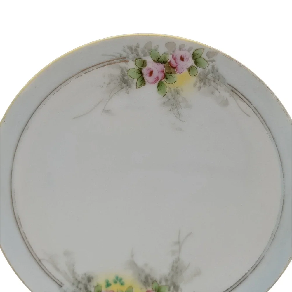 Vintage Meito China Bread Plate Bone‎ China Blue Pink Hand Painted Floral Japan